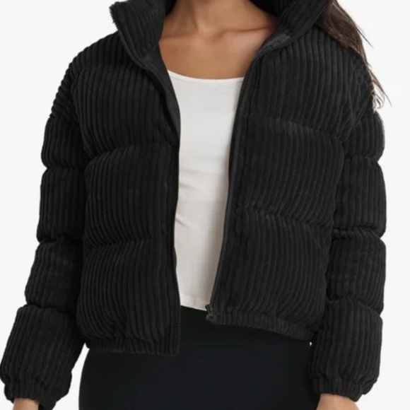 NWT, J.NNA Corduroy Puffer Jacket. Size Large. Black - Picture 2 of 8